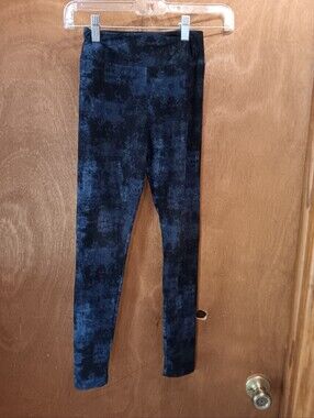 Lularoe Kids Navy Blue Patterned Leggings